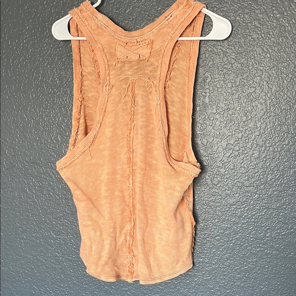 We The Free Orange Crop distressed Tank Top small - Picture 4 of 11